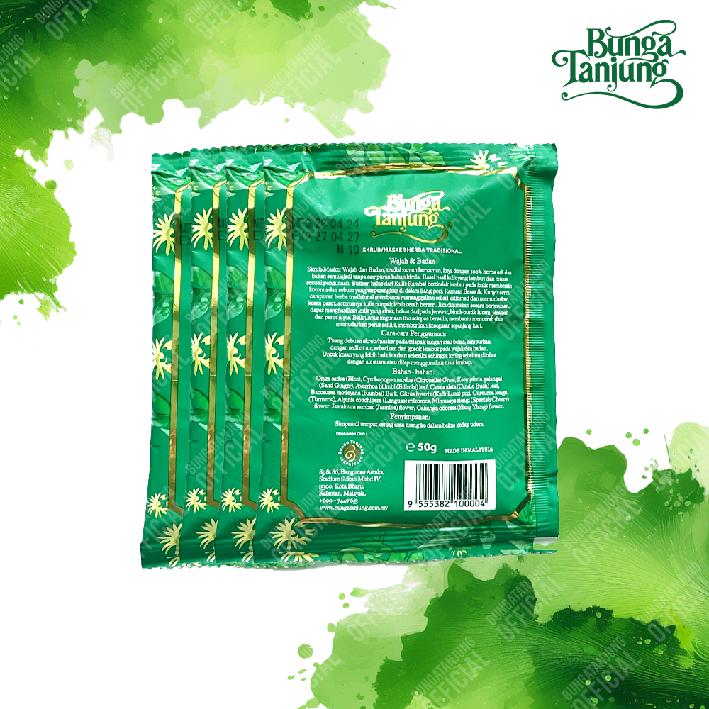 Bunga Tanjung Herbanika Face & Body Scrub/ Mask, 200g (BT4 | 1 month)