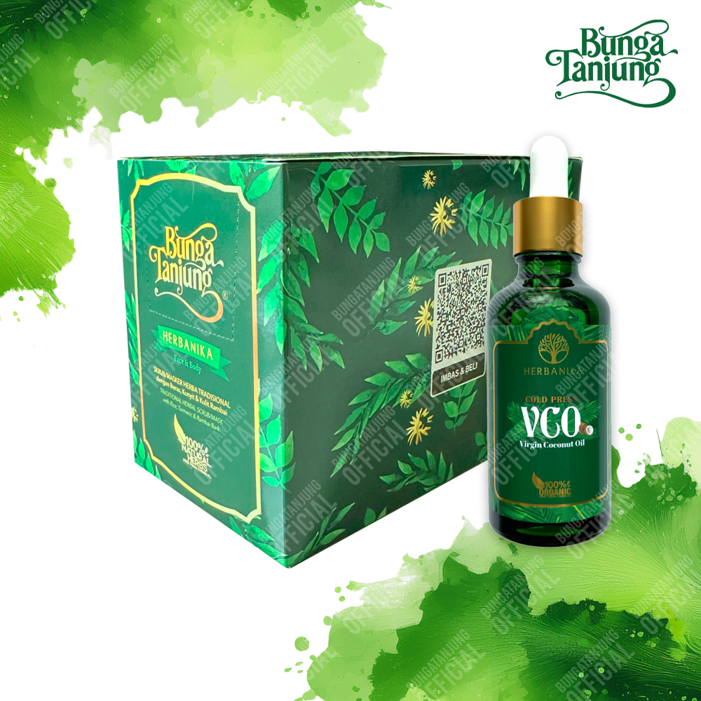 Bundle B: Bunga Tanjung Herbanika Face & Body Scrub/ Mask, 600g (BT12) & Herbanika Virgin Coconut Oil Cold Press, 50ml (VCO1)