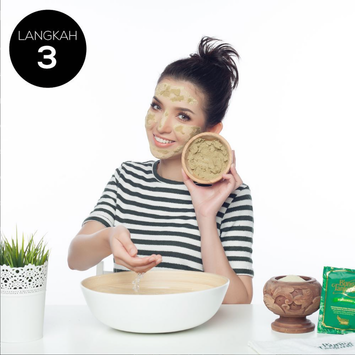 Bundle B: Bunga Tanjung Herbanika Face & Body Scrub/ Mask, 600g (BT12) & Herbanika Virgin Coconut Oil Cold Press, 50ml (VCO1)